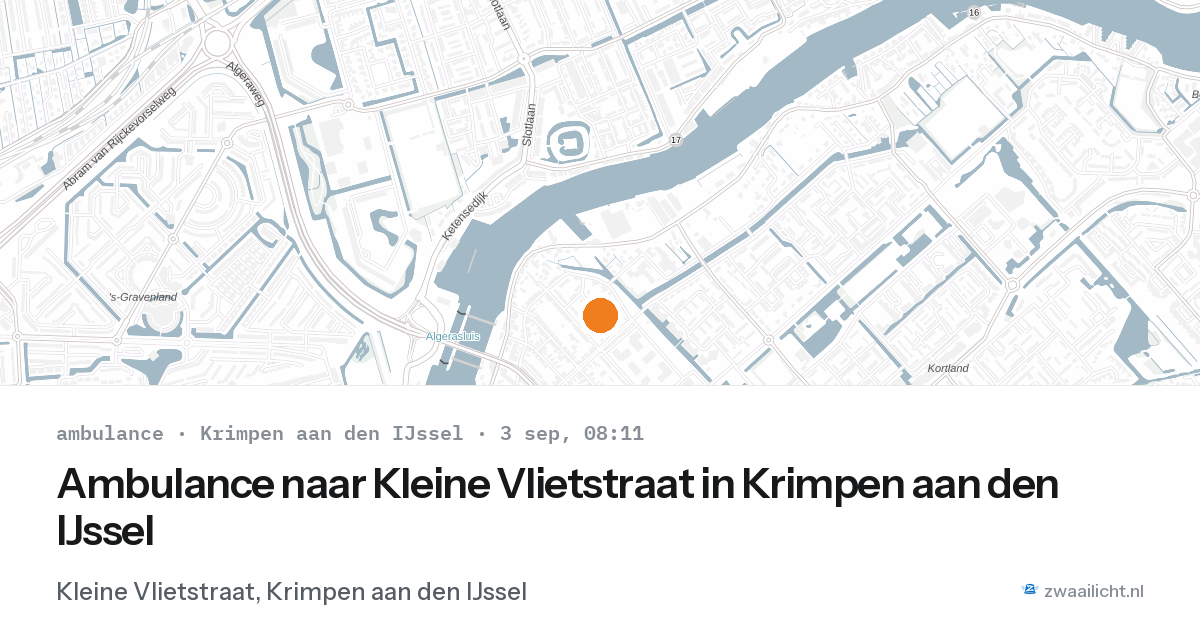 Ambulance naar Kleine Vlietstraat in Krimpen aan den IJssel — 3 sep 2026