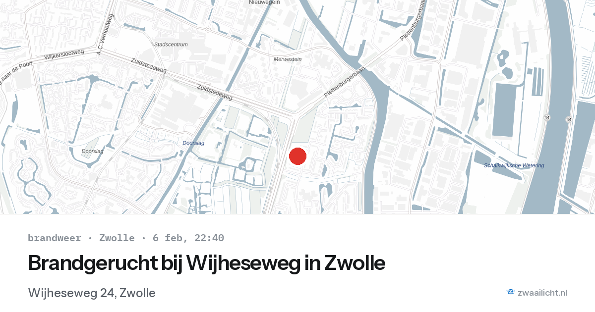 Brandgerucht bij Wijheseweg in Zwolle — 6 feb 2026