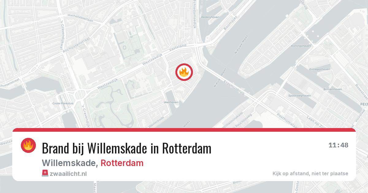 Brand bij Willemskade in Rotterdam — 12 jun 2026