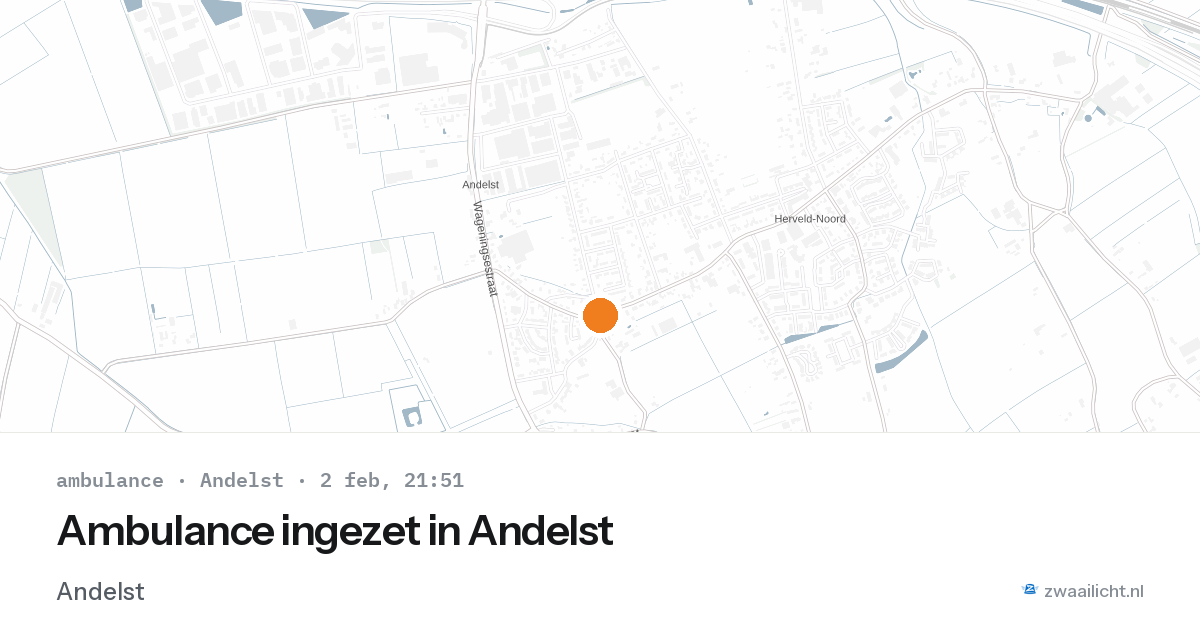 Ambulance ingezet in Andelst — 2 feb 2026