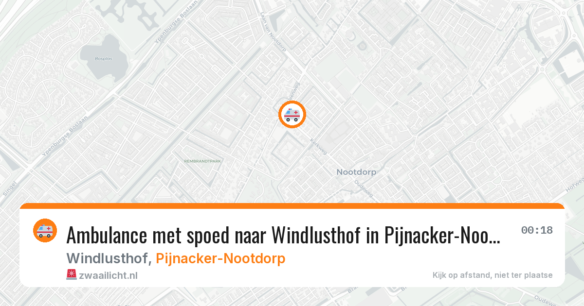 Ambulance met spoed naar Windlusthof in Pijnacker-Nootdorp — 11 aug 2026