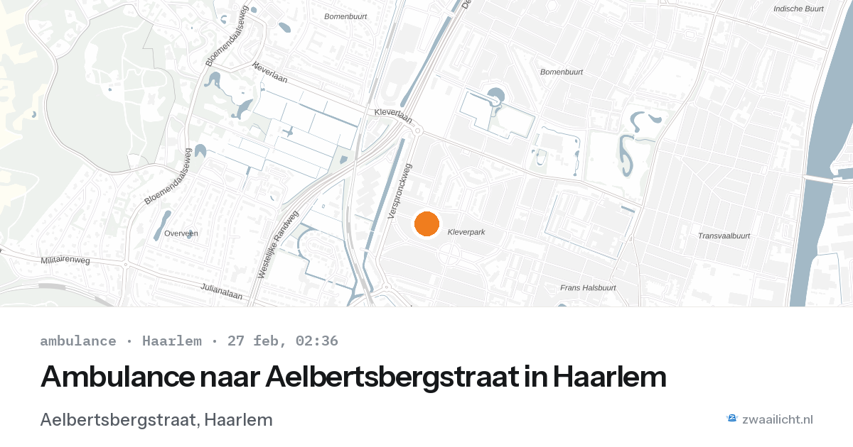 Ambulance naar Aelbertsbergstraat in Haarlem — 27 feb 2026
