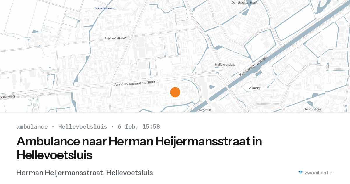 Ambulance naar Herman Heijermansstraat in Hellevoetsluis — 6 feb 2026
