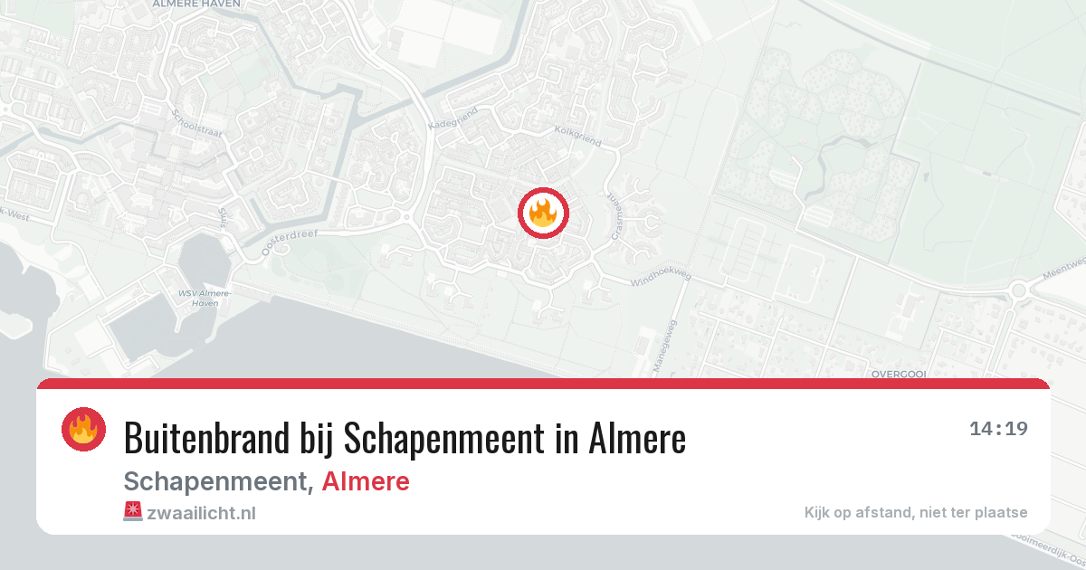 Buitenbrand bij Schapenmeent in Almere — 4 aug 2026