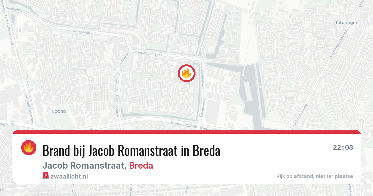 Brand bij Jacob Romanstraat in Breda — 8 aug 2026