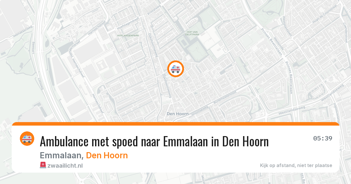 Ambulance met spoed naar Emmalaan in Den Hoorn — 22 jun 2026