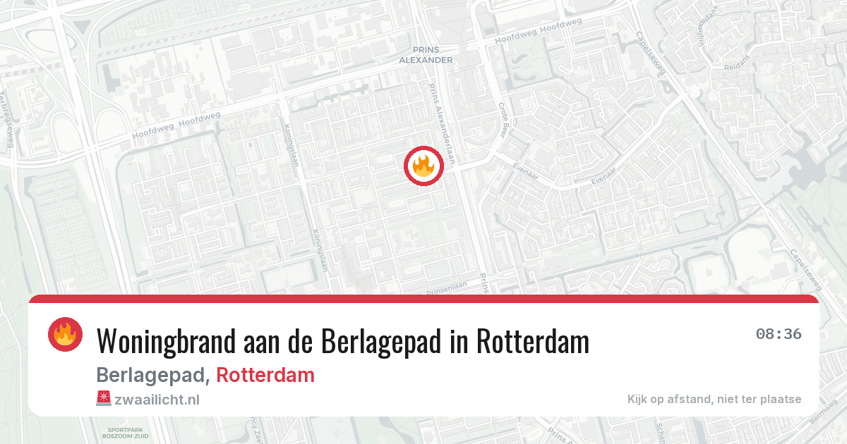 Woningbrand aan de Berlagepad in Rotterdam — 23 apr 2026