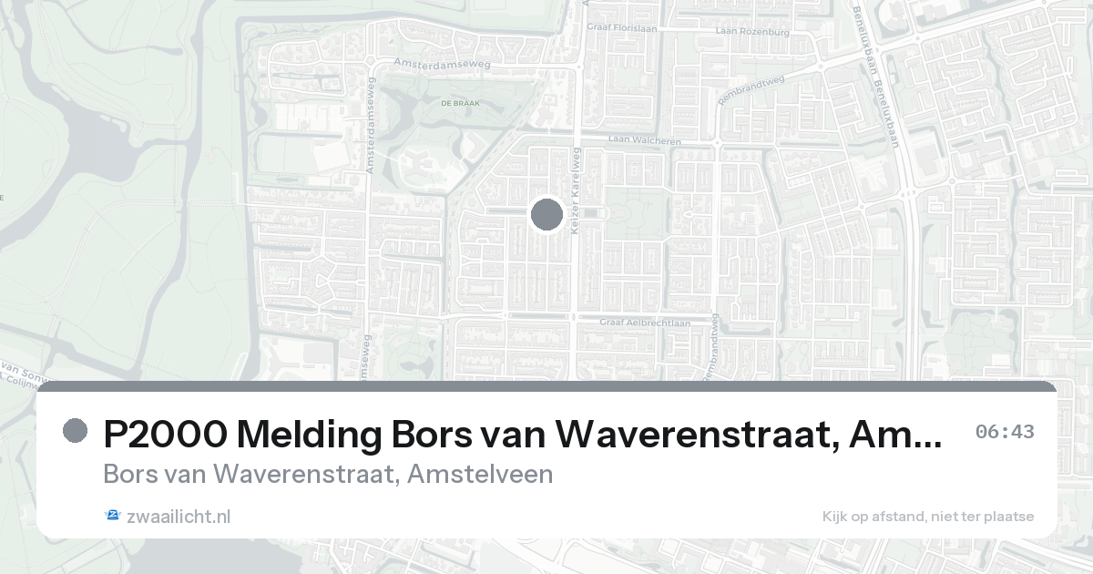 P2000 Melding Bors van Waverenstraat, Amstelveen — 8 feb 2026
