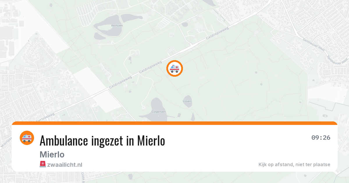 Ambulance ingezet in Mierlo — 30 mrt 2026