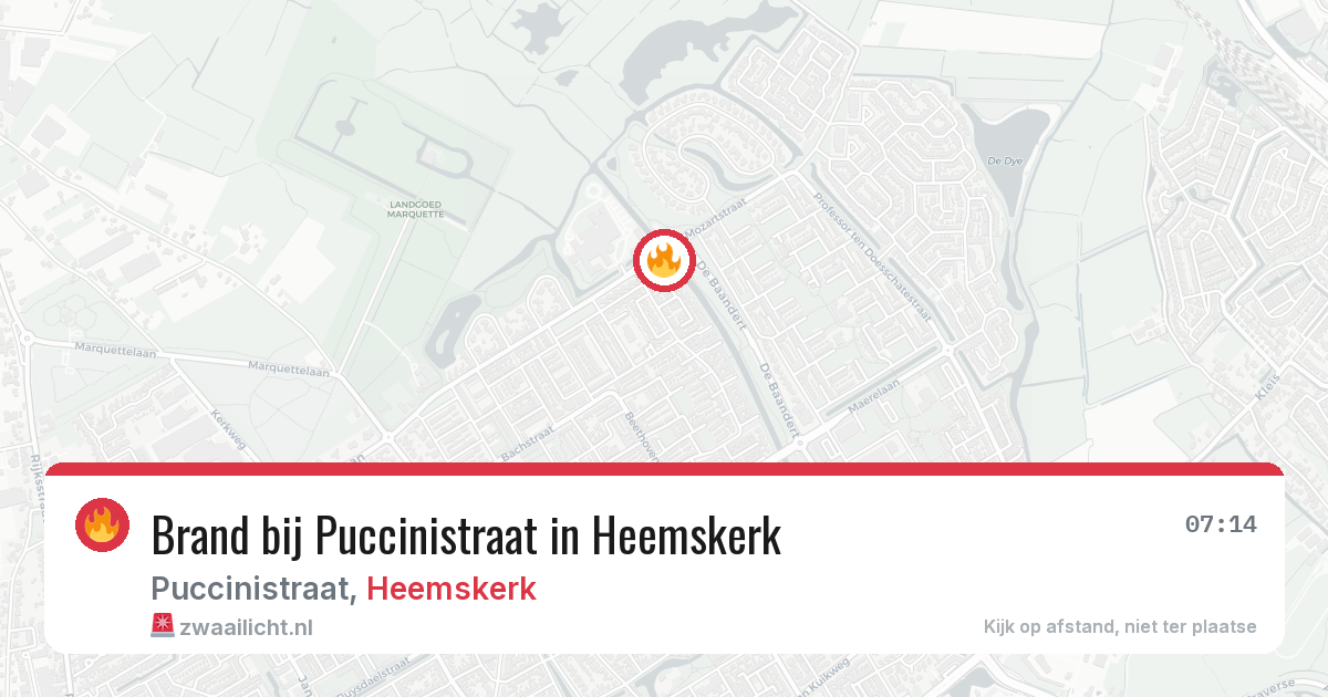 Brand bij Puccinistraat in Heemskerk — 4 jun 2026