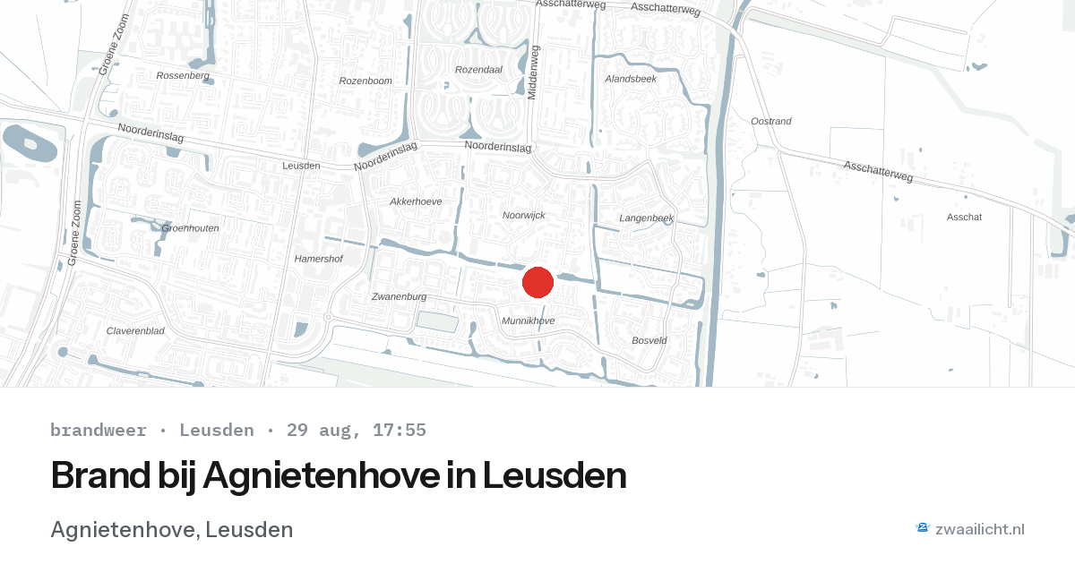 Brand bij Agnietenhove in Leusden — 29 aug 2026