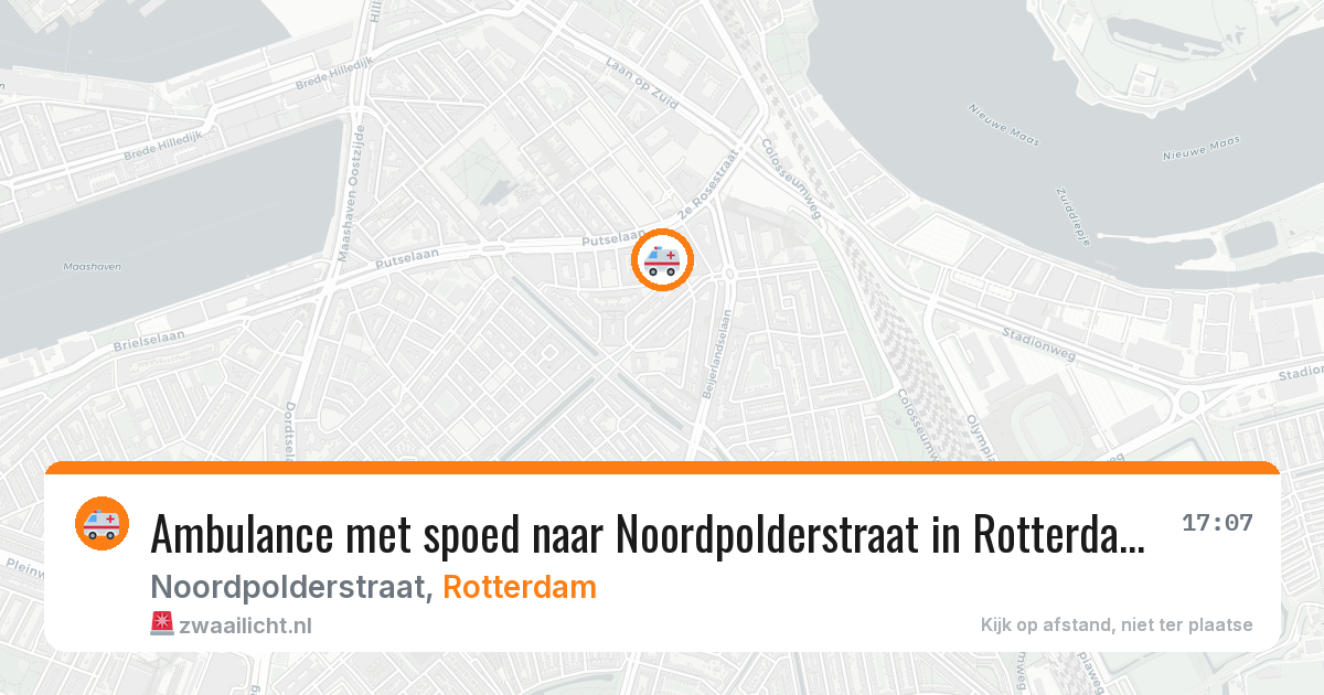 Ambulance met spoed naar Noordpolderstraat in Rotterdam — 25 jul 2026