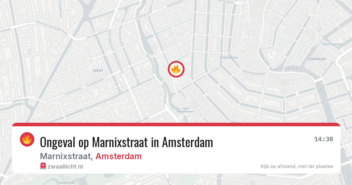Ongeval op Marnixstraat in Amsterdam — 14 jun 2026