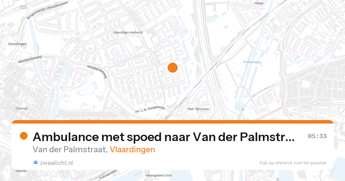 Ambulance met spoed naar Van der Palmstraat in Vlaardingen — 28 aug 2026