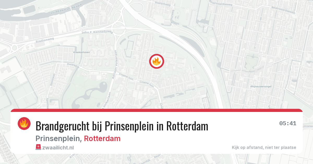 Brandgerucht bij Prinsenplein in Rotterdam — 11 aug 2026