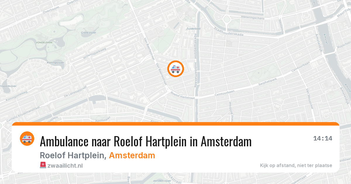 Ambulance naar Roelof Hartplein in Amsterdam — 23 mei 2026