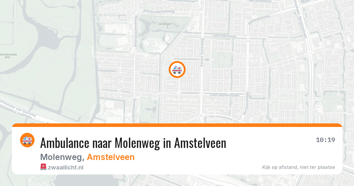 Ambulance naar Molenweg in Amstelveen — 19 mei 2026