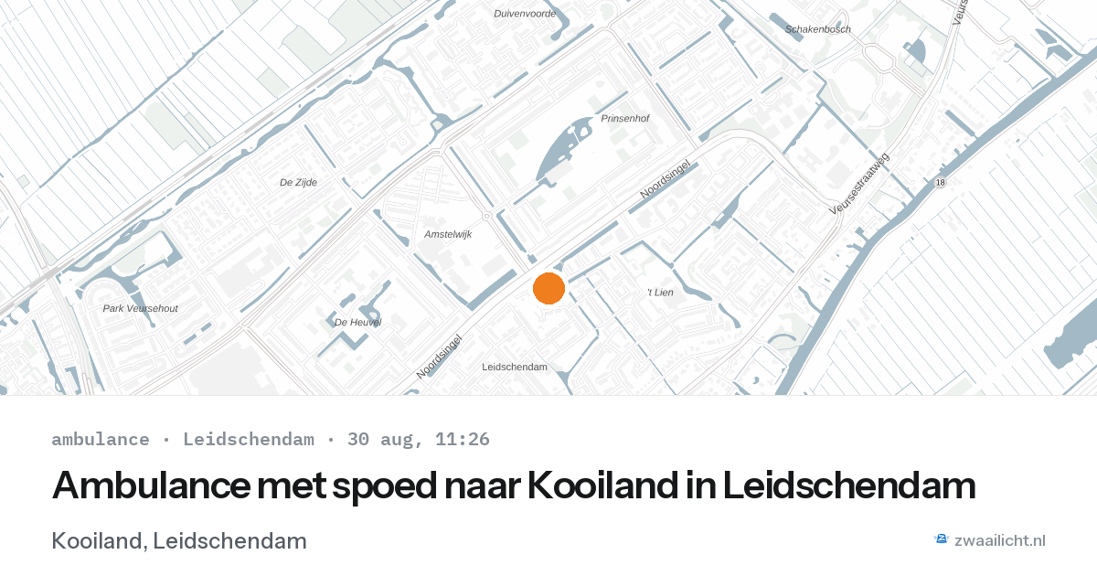 Ambulance met spoed naar Kooiland in Leidschendam — 30 aug 2026