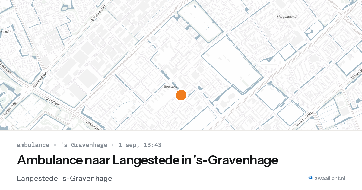 Ambulance naar Langestede in 's-Gravenhage — 1 sep 2026