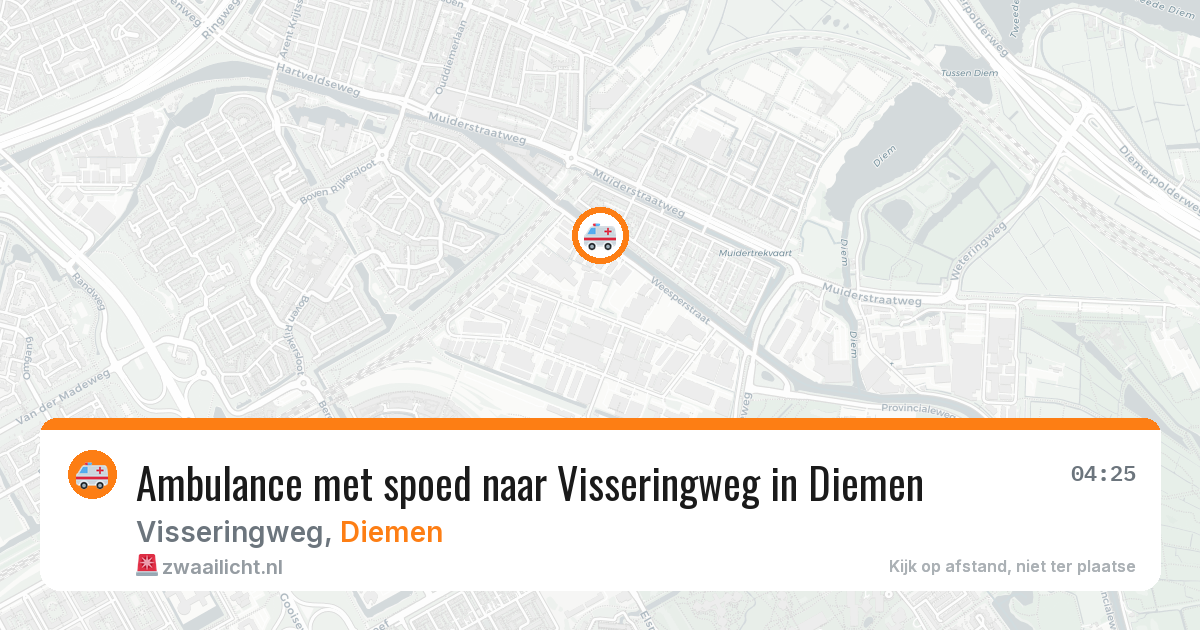 Ambulance met spoed naar Visseringweg in Diemen — 25 jun 2026