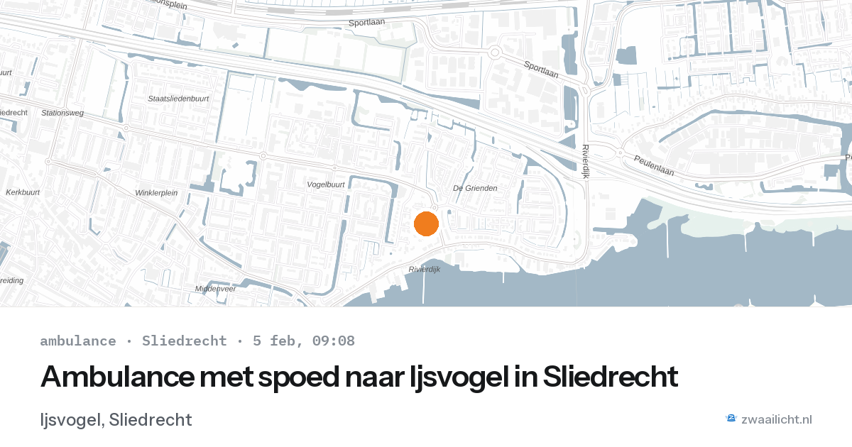 Ambulance met spoed naar Ijsvogel in Sliedrecht — 5 feb 2026