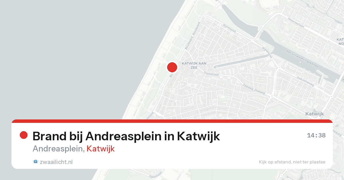 Brand bij Andreasplein in Katwijk — 24 aug 2026