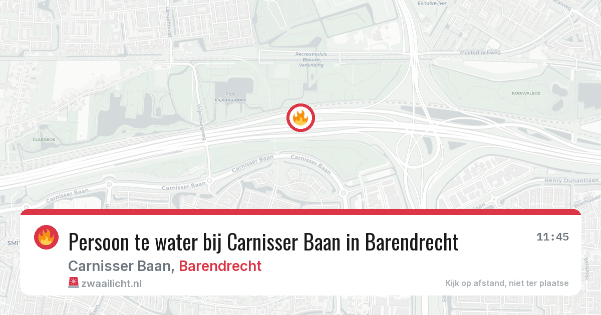 Persoon te water bij Carnisser Baan in Barendrecht — 2 aug 2026