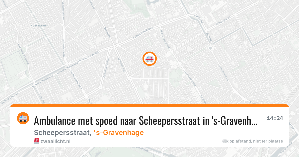 Ambulance met spoed naar Scheepersstraat in 's-Gravenhage — 19 apr 2026