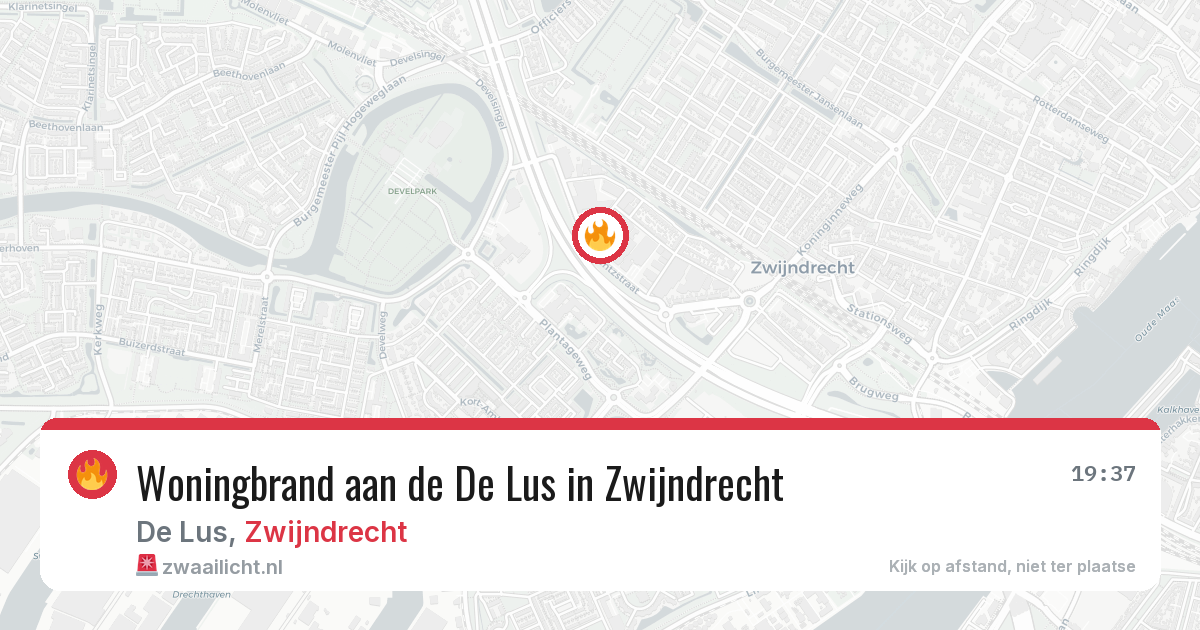 Woningbrand aan de De Lus in Zwijndrecht — 9 apr 2026