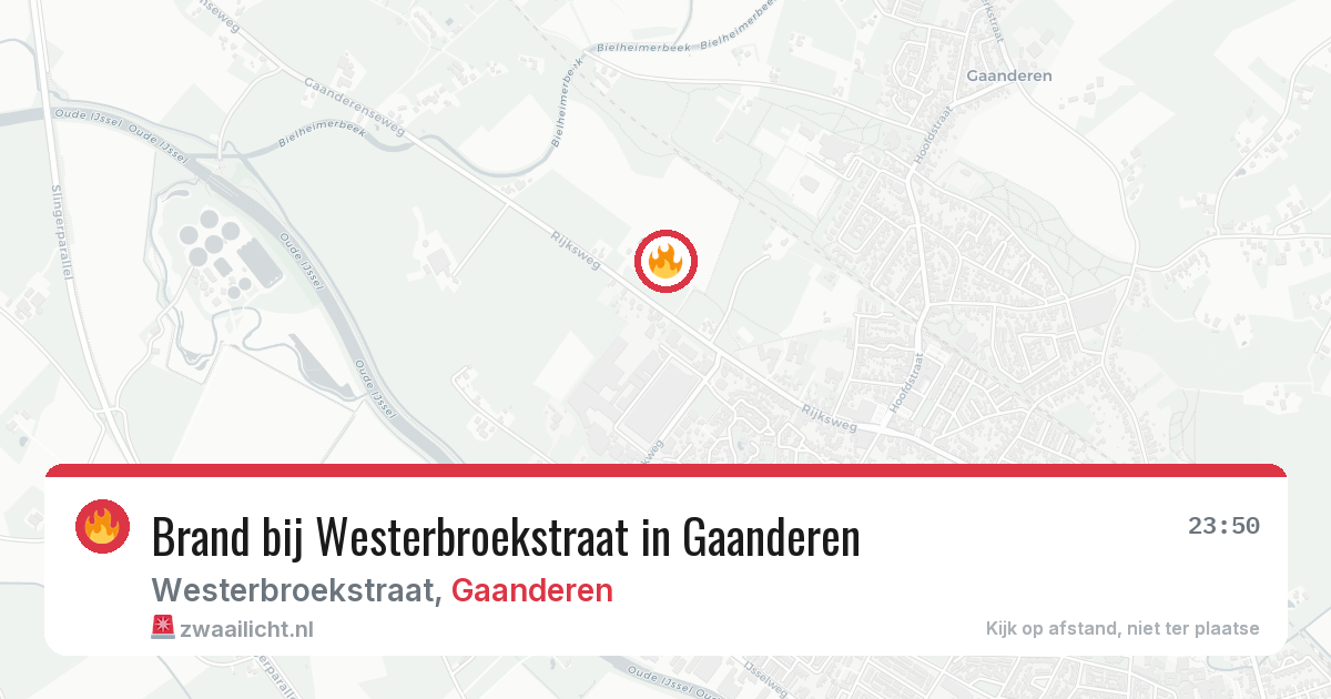 Brand bij Westerbroekstraat in Gaanderen — 9 aug 2026