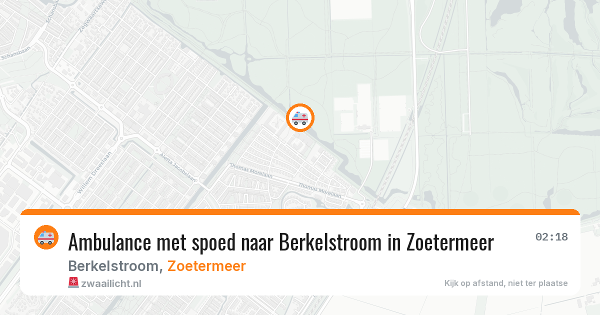 Ambulance met spoed naar Berkelstroom in Zoetermeer — 20 mei 2026