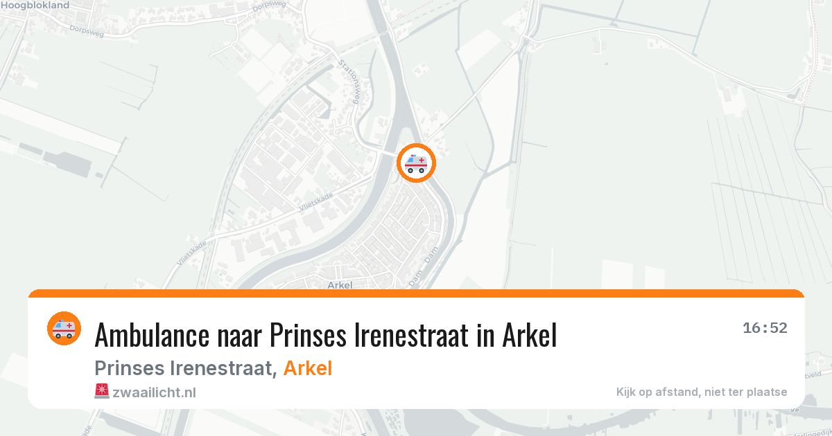 Ambulance naar Prinses Irenestraat in Arkel — 26 jul 2026