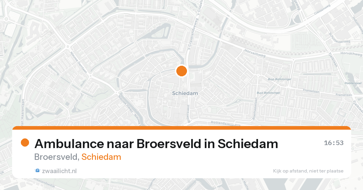 Ambulance naar Broersveld in Schiedam — 29 mei 2026