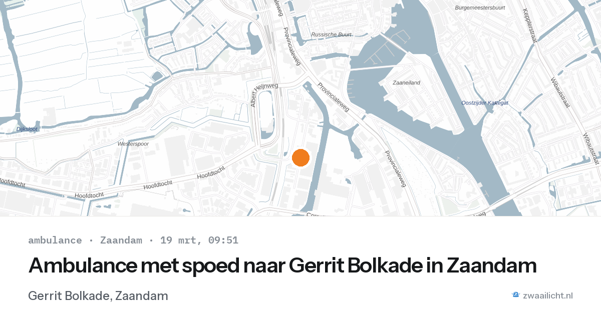 Ambulance met spoed naar Gerrit Bolkade in Zaandam — 19 mrt 2026