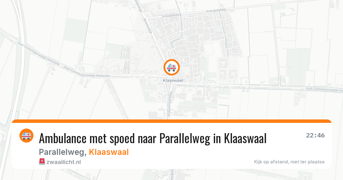 Ambulance met spoed naar Parallelweg in Klaaswaal — 10 mei 2026