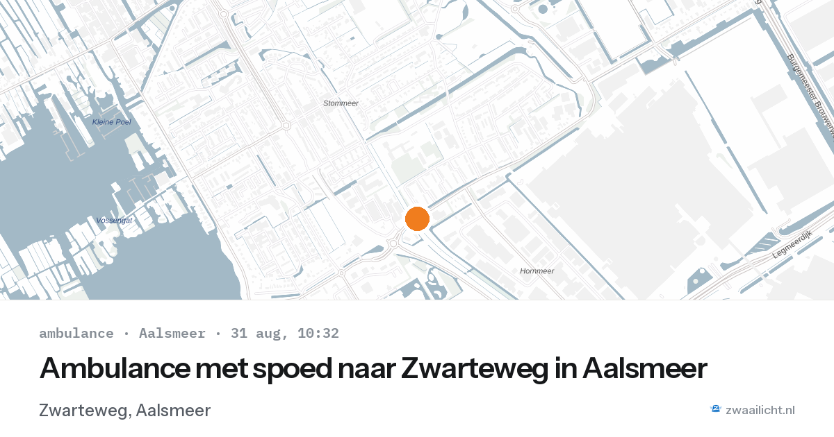 Ambulance met spoed naar Zwarteweg in Aalsmeer — 31 aug 2026