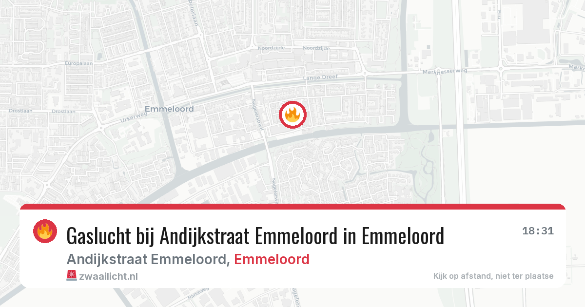 Gaslucht bij Andijkstraat Emmeloord in Emmeloord — 7 mei 2026