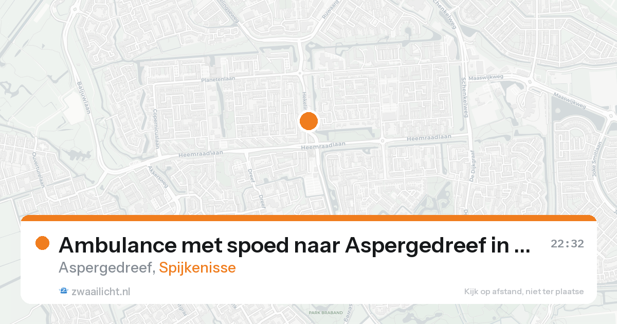 Ambulance met spoed naar Aspergedreef in Spijkenisse — 23 aug 2026