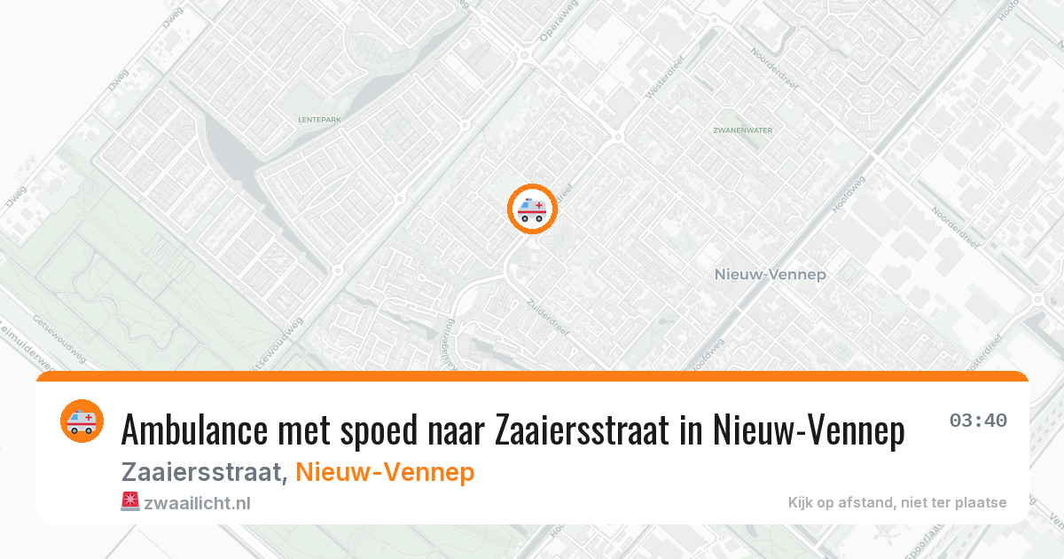Ambulance met spoed naar Zaaiersstraat in Nieuw-Vennep — 23 jul 2026