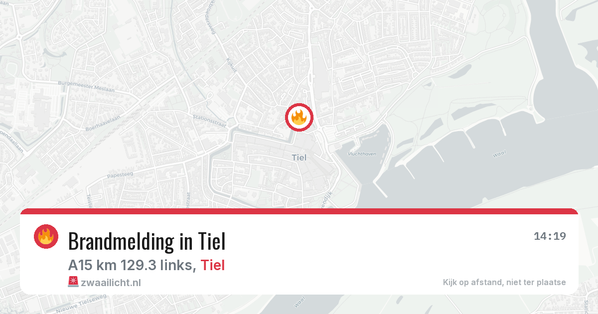 Brandmelding in Tiel — 9 aug 2026