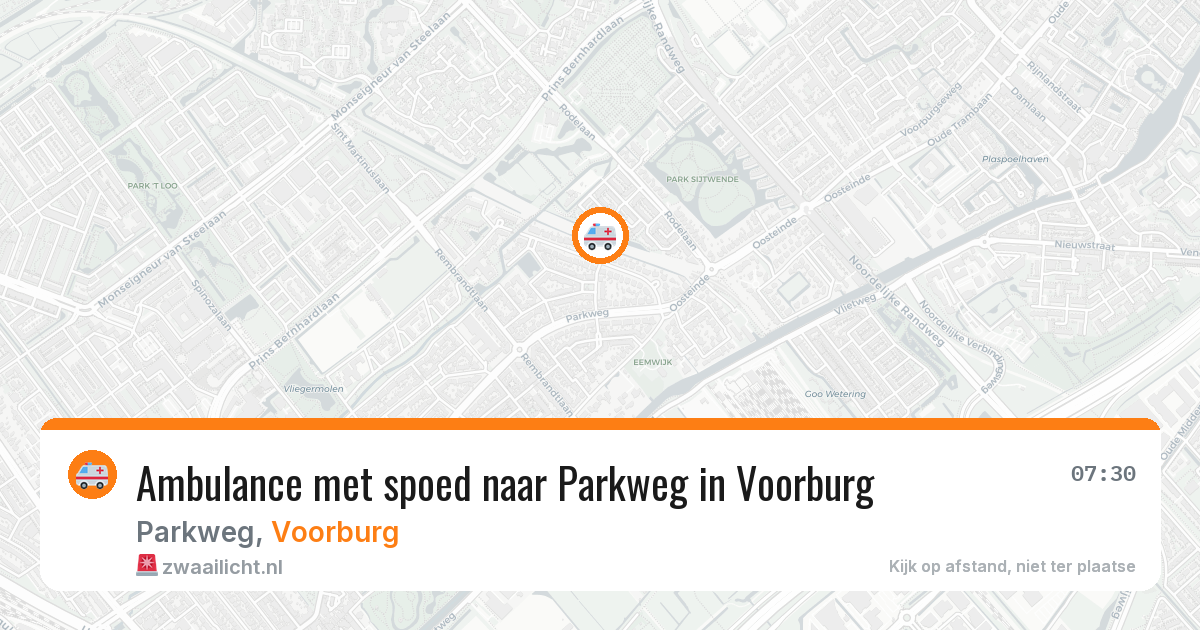 Ambulance met spoed naar Parkweg in Voorburg — 14 jul 2026