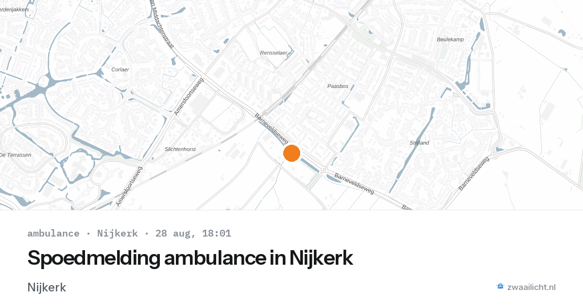 Spoedmelding ambulance in Nijkerk — 28 aug 2026