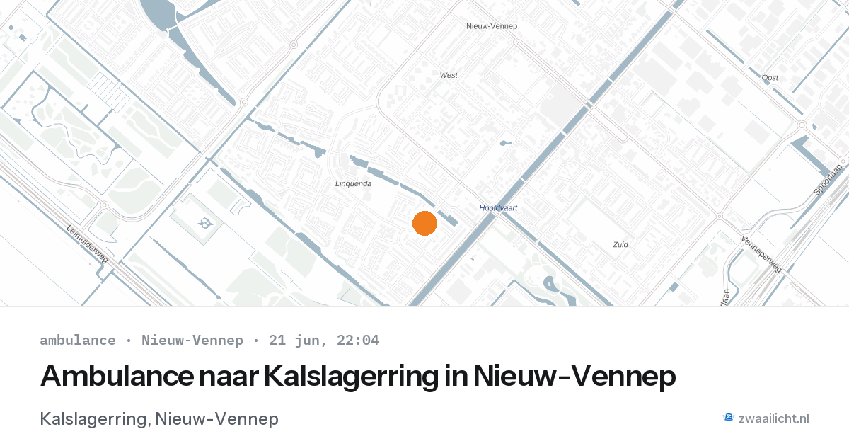 Ambulance naar Kalslagerring in Nieuw-Vennep — 21 jun 2026