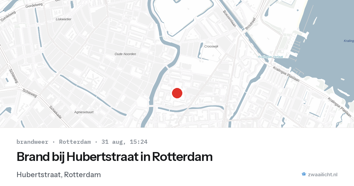 Brand bij Hubertstraat in Rotterdam — 31 aug 2026