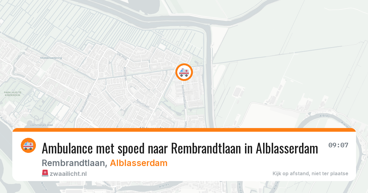 Ambulance met spoed naar Rembrandtlaan in Alblasserdam — 7 aug 2026