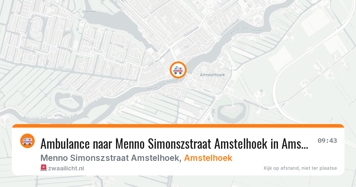 Ambulance naar Menno Simonszstraat Amstelhoek in Amstelhoek — 27 mei 2026