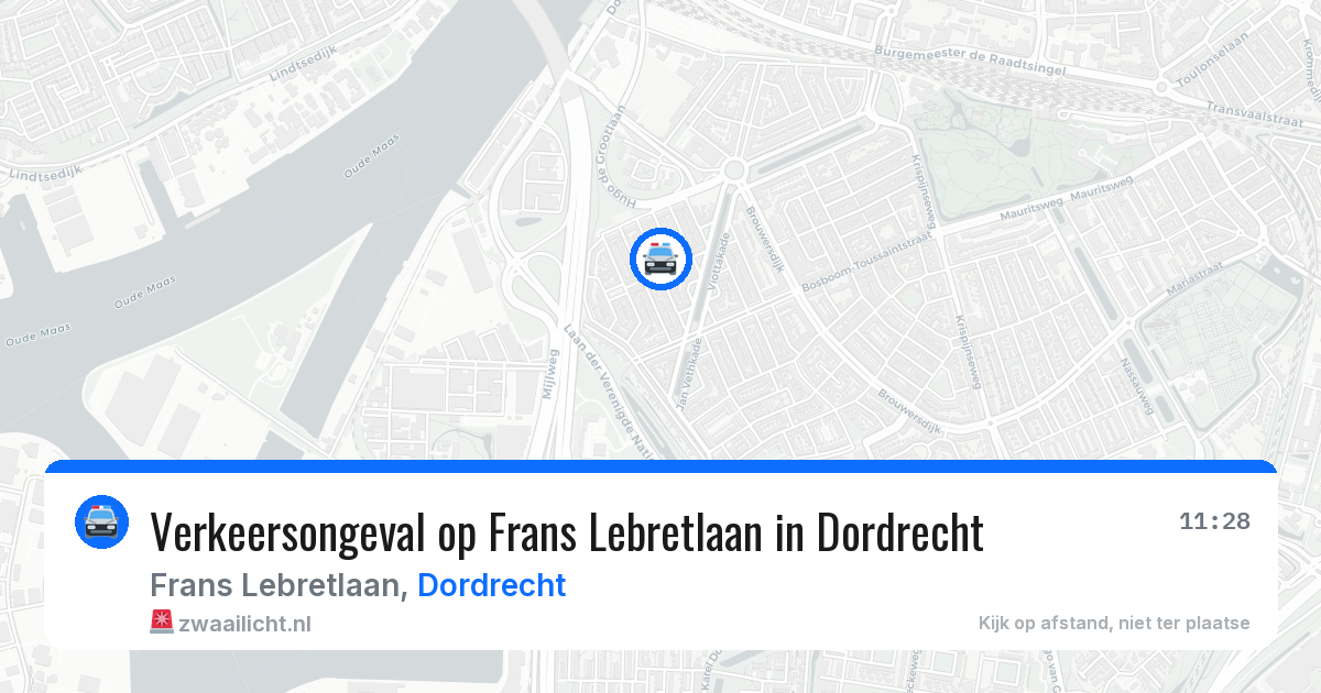 Verkeersongeval op Frans Lebretlaan in Dordrecht — 31 jul 2026