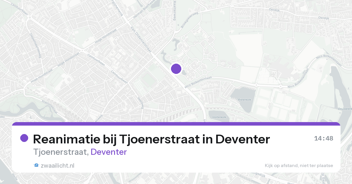 Reanimatie bij Tjoenerstraat in Deventer — 18 aug 2026