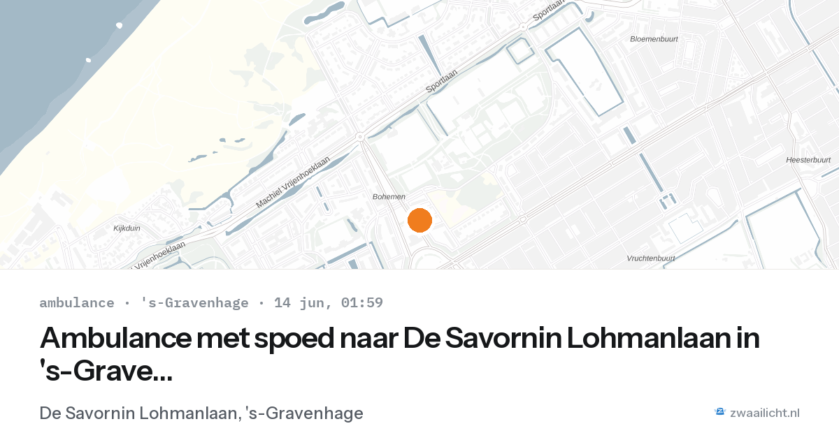 Ambulance met spoed naar De Savornin Lohmanlaan in 's-Gravenhage — 13 jun 2026