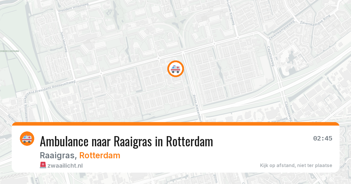 Ambulance naar Raaigras in Rotterdam — 10 mei 2026